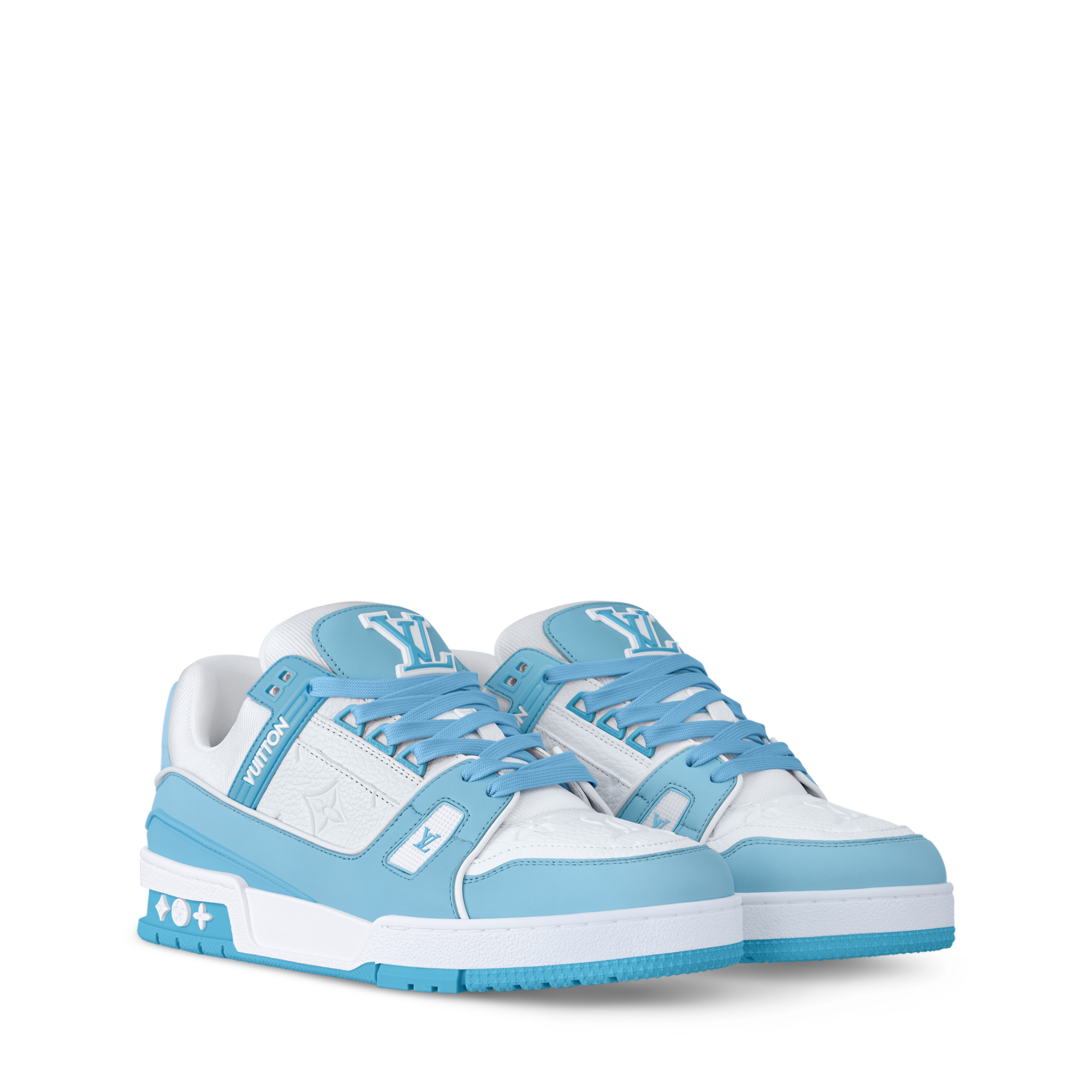 LV 26ss Trainer Sneakers White Gray Cowhide 657907